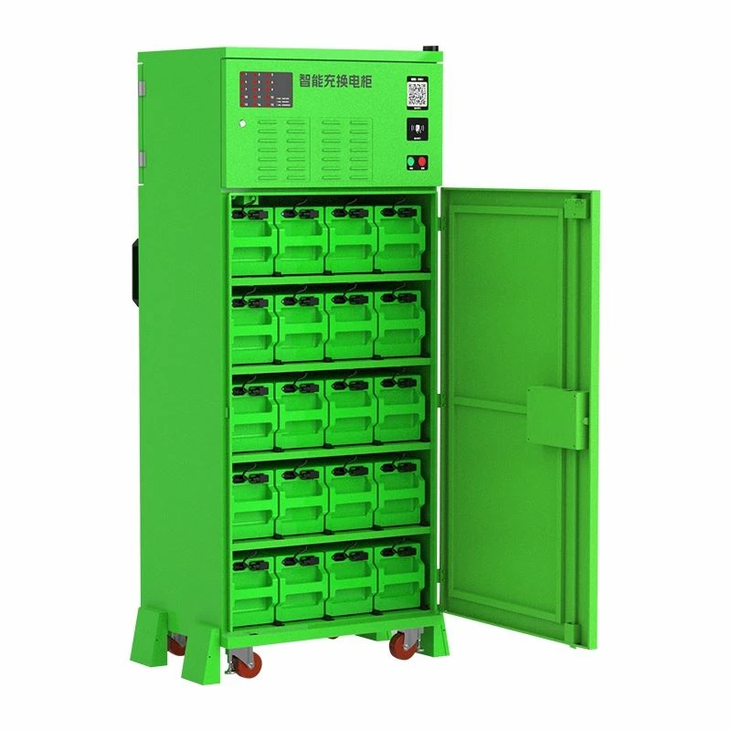 Emmotoka y’amasannyalaze 20-Compartment Intelligent Battery Swapping Cabinet